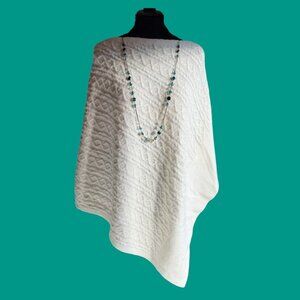 Talbots Cream Sweater Shawl M-L